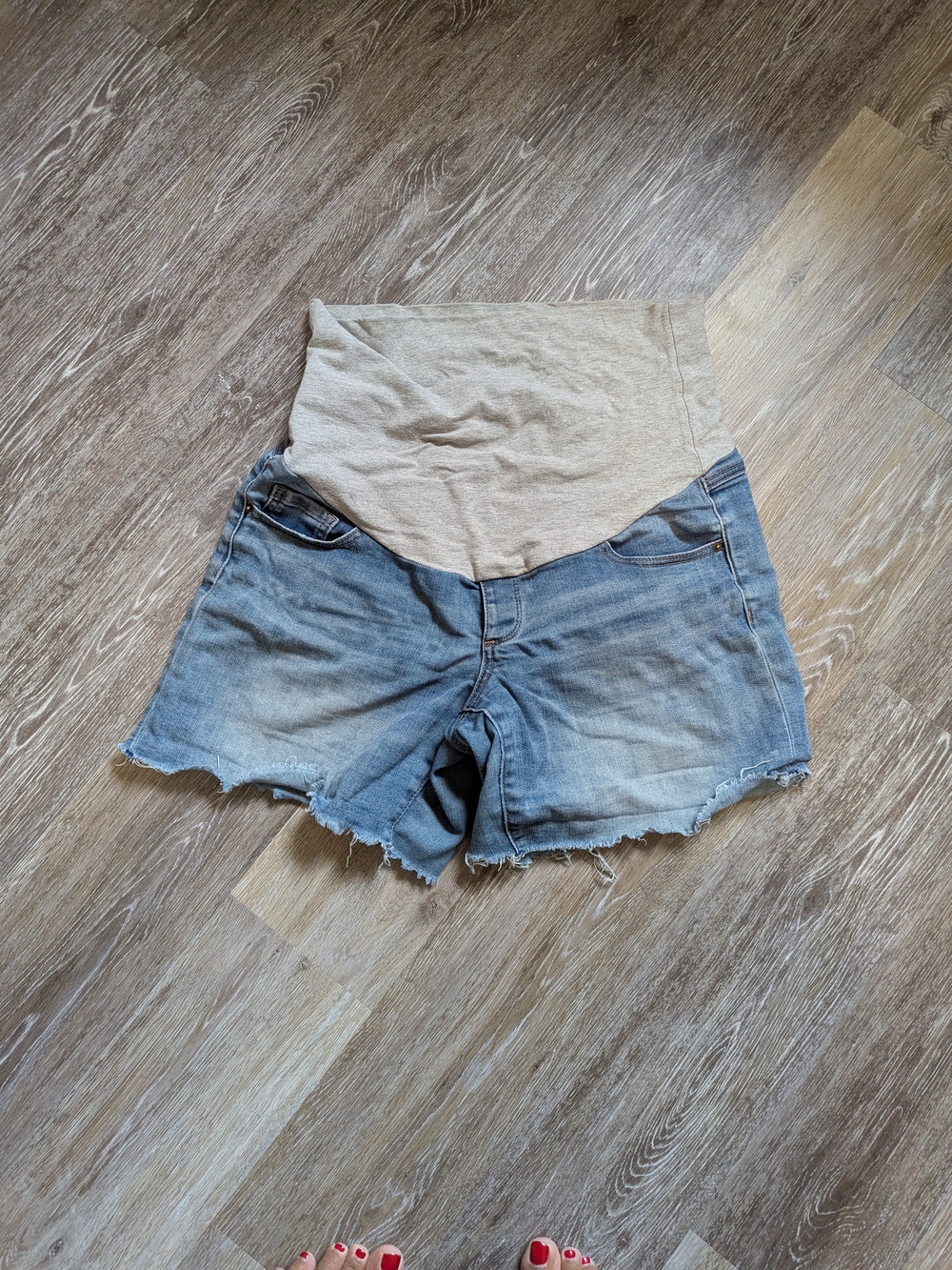 Maternity Denim Shorts with Stretch Waistband